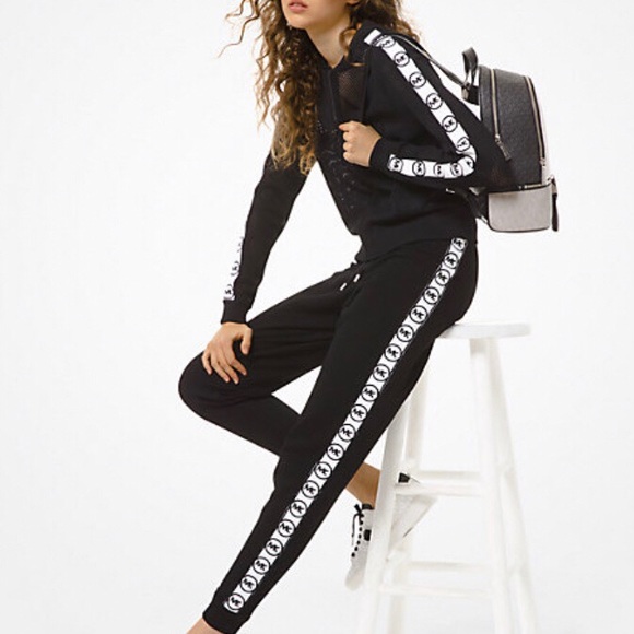 MICHAEL KORS Logo Tape Mesh Joggers + Bomber Track jacket Suit - Picture 5 of 5
